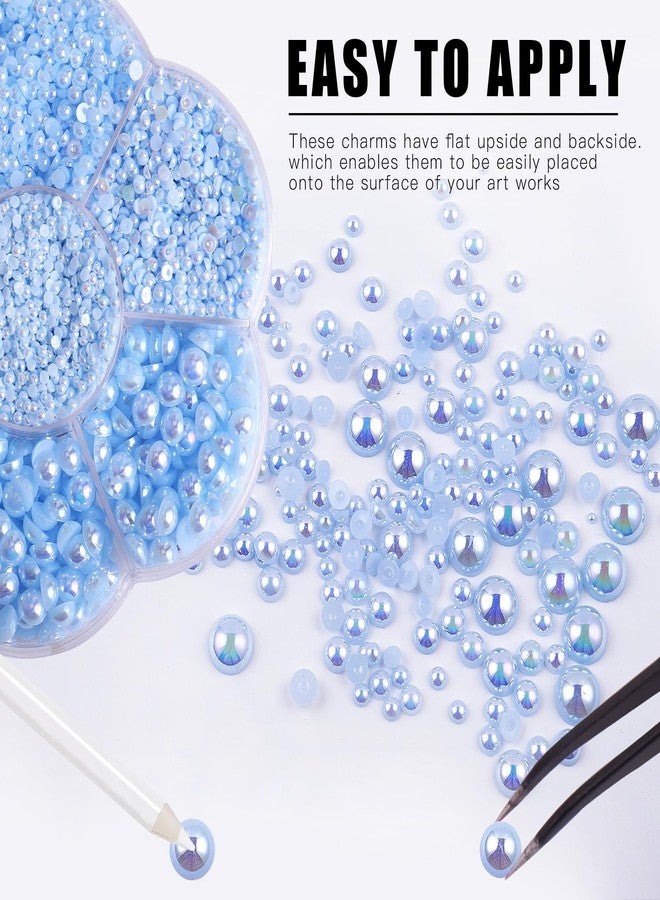 GOGIFTGO Face Gems White Rhinestones, 5606PCS Nail Art Flat Back Half Round Pearl Crafts, and DIY Projects - Perfect for Home DIY Nails Body Face Craft and Salon Use.(Green)… - Image 5