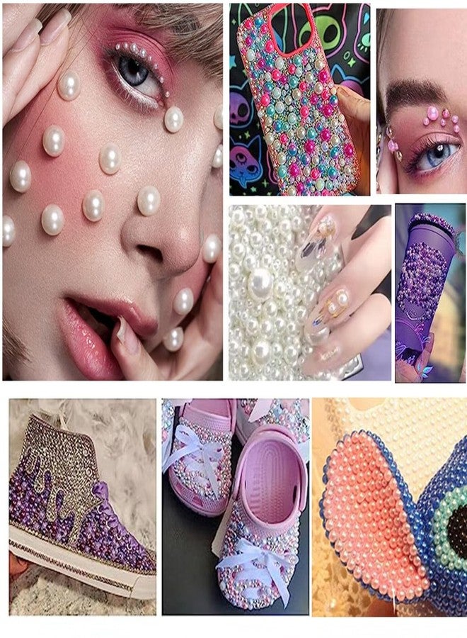 GOGIFTGO Face Gems White Rhinestones, 5606PCS Nail Art Flat Back Half Round Pearl Crafts, and DIY Projects - Perfect for Home DIY Nails Body Face Craft and Salon Use.(Green)… - Image 4