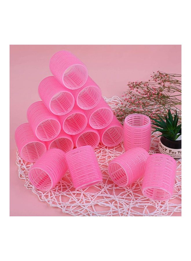 NIBEMINENT 15-Piece Self Grip Hair Rollers Set Pink - Image 5