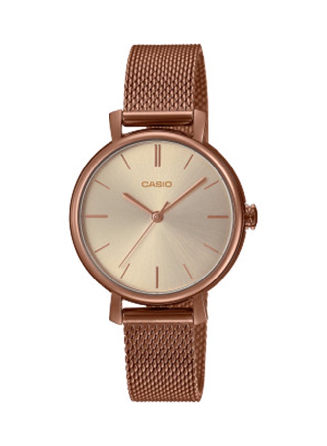 CASIO ساعة يد نسائية أنالوج بشكل دائري من الفولاذ المقاوم للصدأ LTP-2024VMR-9C - 36.4 مم - Image 1