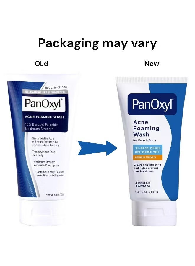 Acne Foaming Wash, Peroxide 10% Maximum Strength 5.5 Oz Packaging May Vary White 156grams - Image 2