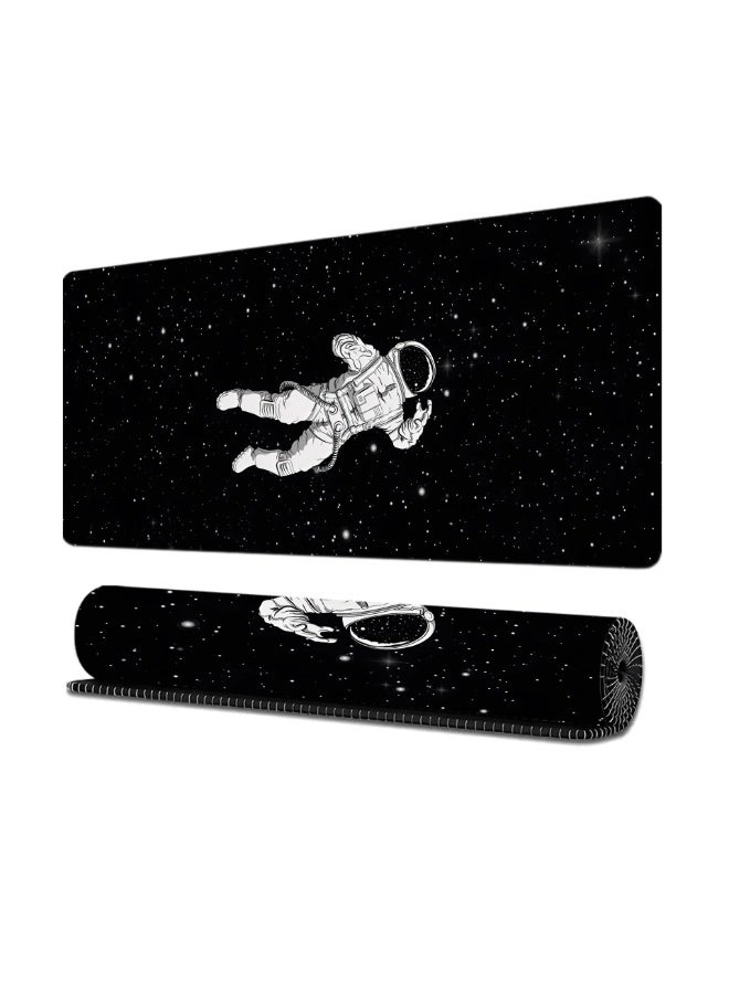 بيوينتي وسادة ماوس ألعاب كبيرة بتصميم رائد فضاء - قاعدة مطاطية سميكة غير قابلة للانزلاق، سهلة التنظيف، حواف دقيقة، سجادة مكتب مستطيلة للاعبين والاستخدام المكتبي، سجادة مكتب (800*300*3 مم) - Image 1