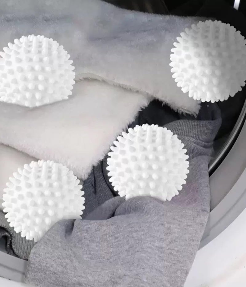 6 Pcs Reusable Dryer Balls Laundry Wash Dryer Balls Anti-Static Fabric Softener Laundry Washing Ball, Laundry Accessories (Pink,White,Blue) - Image 2