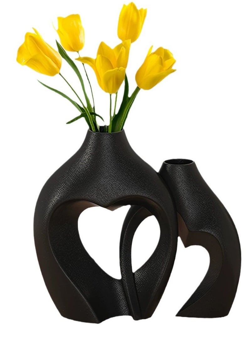Ceramic Vase with Heart-shaped Cross Design - A Cozy Home Decor Item  - Image 1