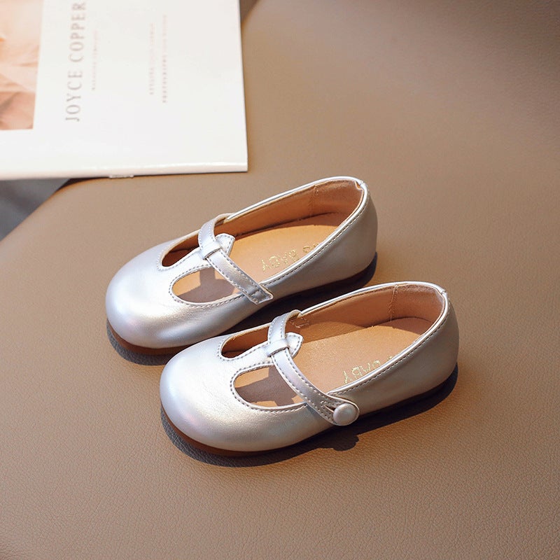 Girls'' Leather Shoes 2026 Spring and Autumn New Children''s Shoes Girls'' Princess Shoes Soft Sole Non-Slip Loafers Baby Flats - Image 1