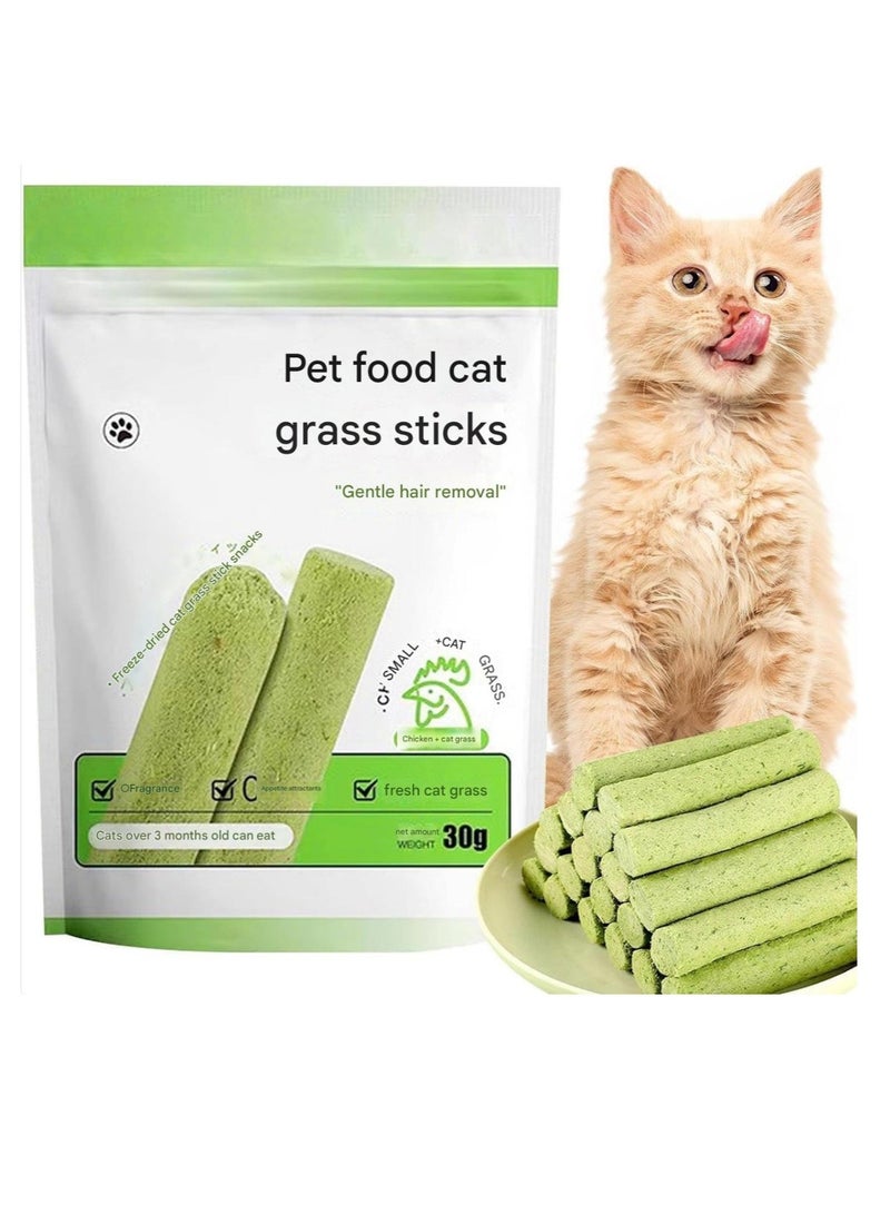 Meetion 6pcs Grass Sticks Cat Grass Chew Stick Grinding Rod Chew Toy Teeth Cleaner Natural Grass Molar Rod for Cat Indoor Travel Kitten (1 Bag) - Image 1