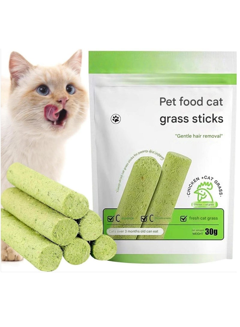 Meetion 6pcs Grass Sticks Cat Grass Chew Stick Grinding Rod Chew Toy Teeth Cleaner Natural Grass Molar Rod for Cat Indoor Travel Kitten (1 Bag) - Image 5