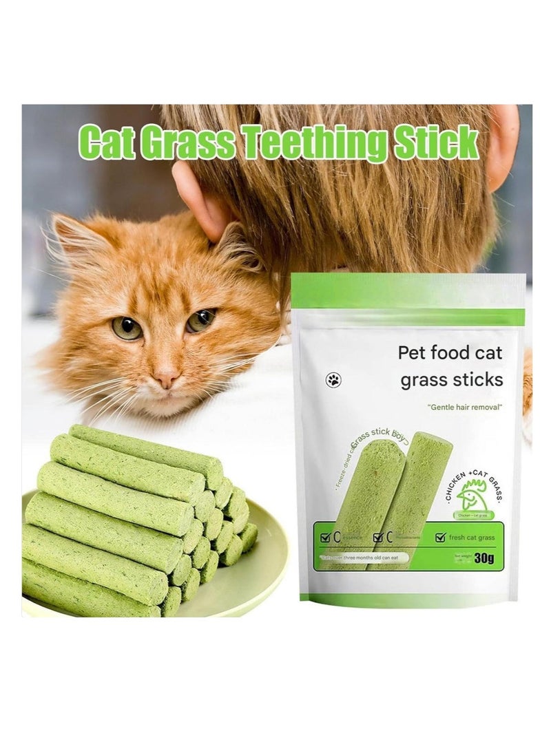 Meetion 6pcs Grass Sticks Cat Grass Chew Stick Grinding Rod Chew Toy Teeth Cleaner Natural Grass Molar Rod for Cat Indoor Travel Kitten (1 Bag) - Image 4