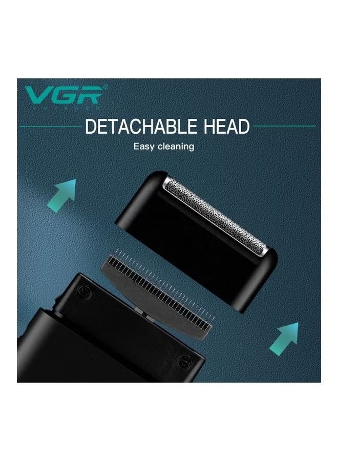 في جي آر VGR V-390 ماكينة حلاقة شعر ولحية لاسلكية احترافية للرجال – شفرات دقيقة، قابلة لإعادة الشحن، منخفضة الضوضاء، إعدادات طول متعددة - Image 4