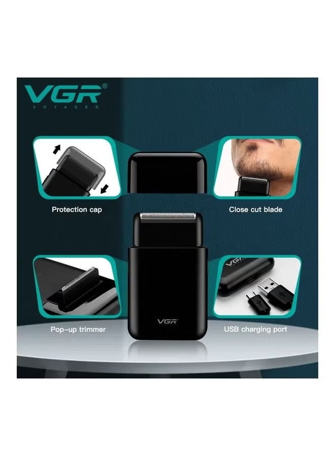 في جي آر VGR V-390 ماكينة حلاقة شعر ولحية لاسلكية احترافية للرجال – شفرات دقيقة، قابلة لإعادة الشحن، منخفضة الضوضاء، إعدادات طول متعددة - Image 3