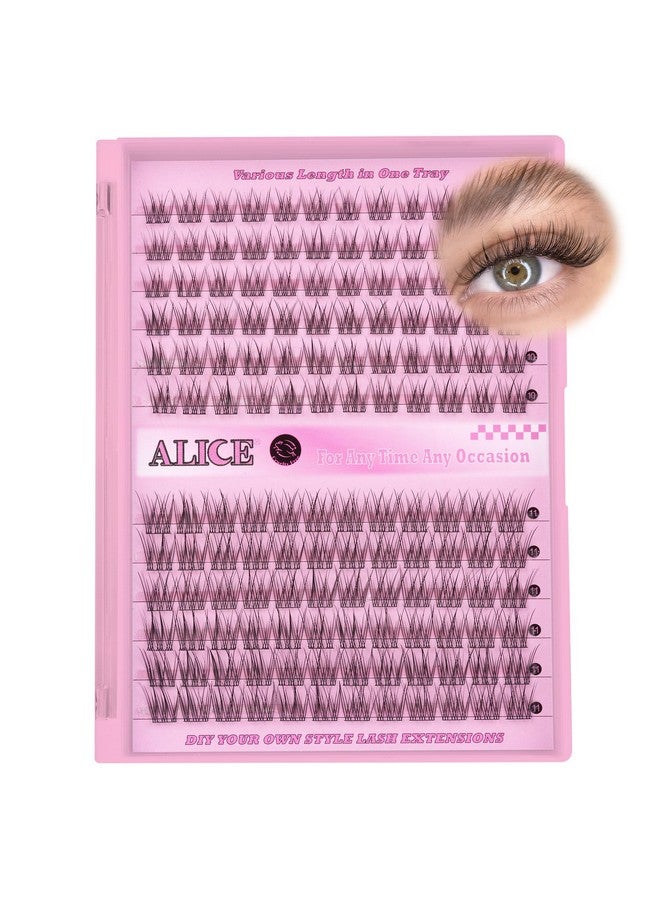 أليس رموش أليس الطبيعية على شكل حرف C، وصلات رموش اصطناعية بطول 9-11 مم، رموش فردية قصيرة، وصلات رموش متموجة، 144 قطعة، مجموعات رموش يدوية الصنع - Image 1