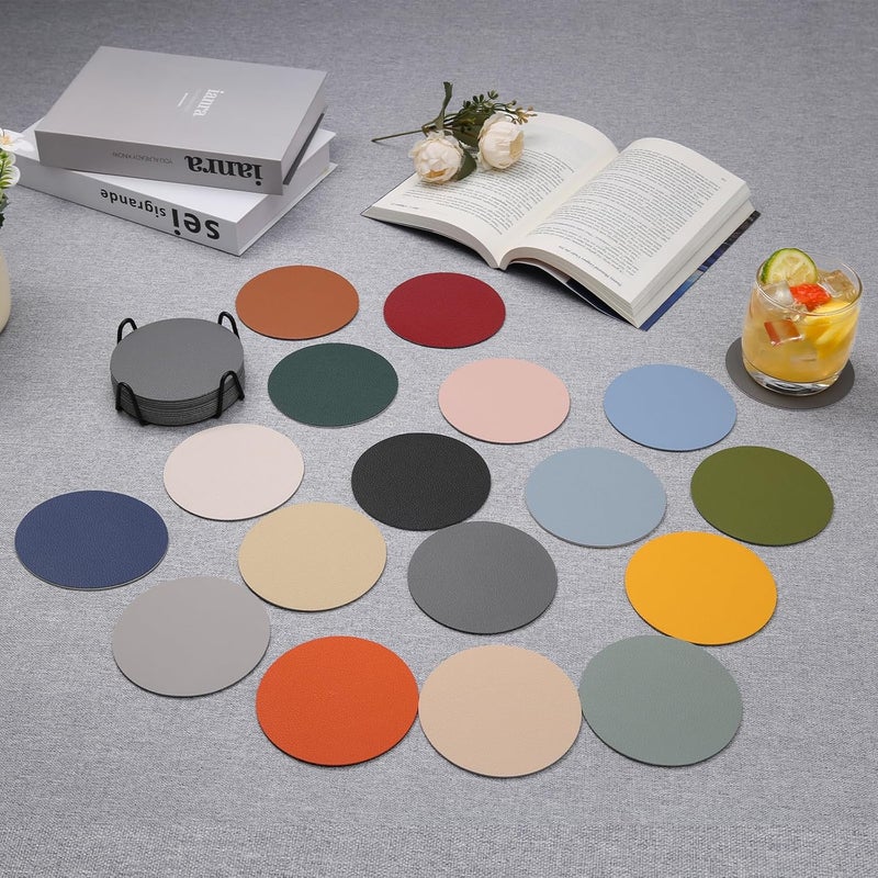 Chitomars Non-slip Coasters, Coasters Set of 12 - Round Drink Coasters Washable Plastic Double-sided Non-slippery Coasters Waterproof Coasters - Image 5