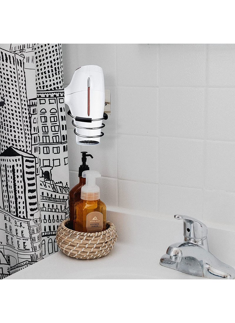 Trifecta Trifecta Stainless Steel Hair Dryer Holder Wall Mounted Self Adhesive Blow Dryer Holder Bathroom Hair Tool Organizer Storage No Drilling Hair Blow Dryer Styling Tools Rack pack 1  - Image 3