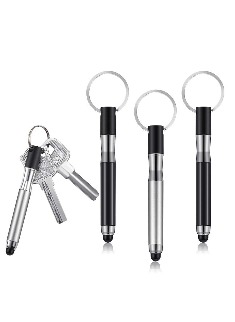 Y&D - 3 Pieces Mini Stylus Pen with Keyring Loop 3-In-1 Accessory Bullet Capacitive Keychain Tablet Touchscreen - Image 1