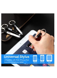 Y&D 3 Pieces Mini Stylus Pen with Keyring Loop 3-In-1 Accessory Bullet Capacitive Keychain Tablet Touchscreen  - Image 2