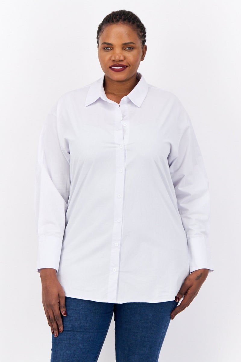 PUBLIC DESIRE Women Curve Fit Solid Shirt Dress, White - Image 1