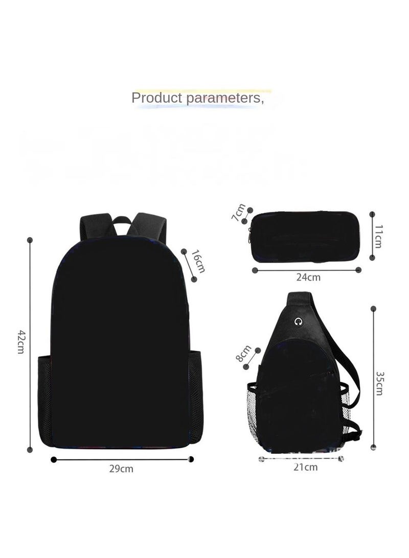 general 3-Piece Cartoon Stitch 3D Print Backpack Set - Image 2