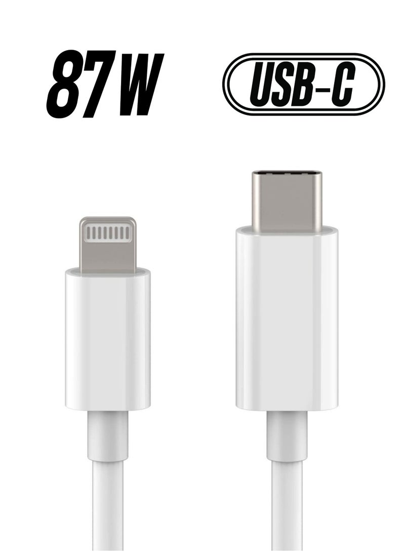 Generic - Lightning Cable Fast Charging and Hi-Speed Syncing Cord Compatible with Apple iPhone X/XS/XR/XS MAX/8/8 Plus/iPad White - Image 1