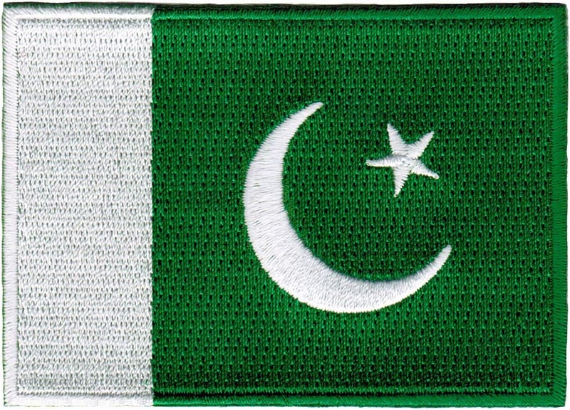 Cypress Collectibles - Pakistan Flag Patch - Premium Embroidered Appliqué - Asian Country Iron On Patches - Dimensions: 3.5" x 2.5"