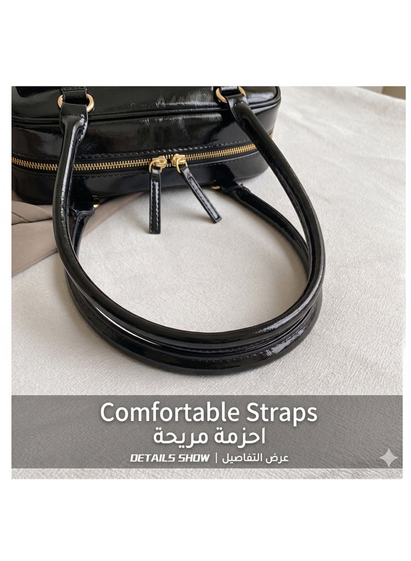 Flossie Crossbody bag, black, 28 x 10 x 15 cm, versatile leather, lightweight and stylish, 2026 new release, spacious and versatile, lightweight and stylish - Image 4