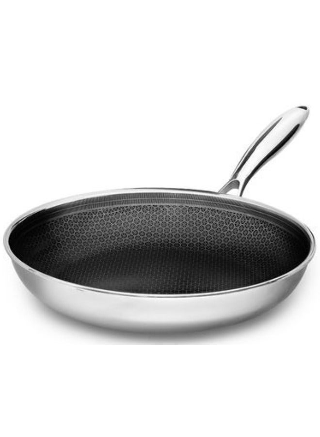 Non-Stick Deep Frying Pan, Stainless Steel Pot, Double Sided Frying Pan Steak Fryer (26cm) - Image 1