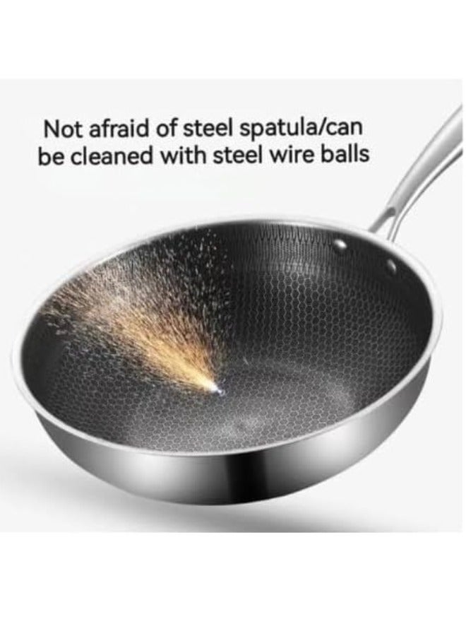 Non-Stick Deep Frying Pan, Stainless Steel Pot, Double Sided Frying Pan Steak Fryer (26cm) - Image 2