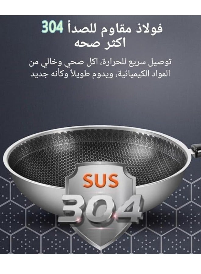 Non-Stick Deep Frying Pan, Stainless Steel Pot, Double Sided Frying Pan Steak Fryer (26cm) - Image 4