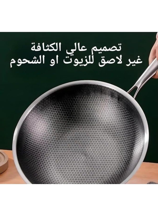 Non-Stick Deep Frying Pan, Stainless Steel Pot, Double Sided Frying Pan Steak Fryer (26cm) - Image 5