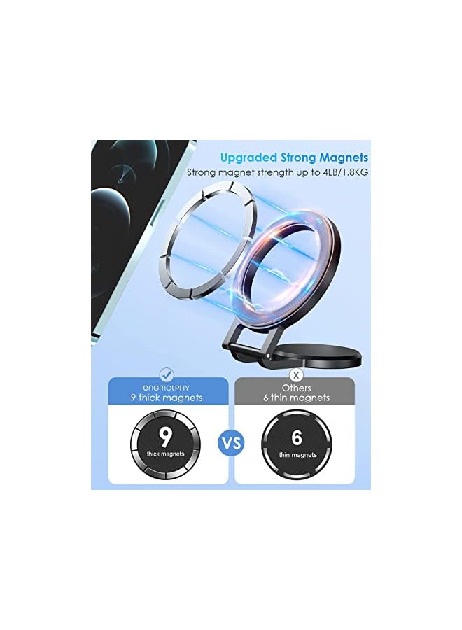 Green Tiger Car Phone Mount for MagSafe, Magnetic Dashboard Phone Holder for Car, All Metal Design, Fit for Magsafe iPhone 14 13 12 Pro/Max/Mini/Plus MagSafe Case (Grey) - Image 4