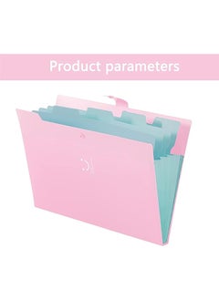 erorex A4 Paper Expanding File Folder With 32 Labels 5 Pockets Folders A4 Letter Size Folder Paper Organizer For School Home Office Pink  - Image 2