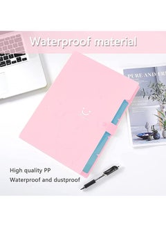 erorex A4 Paper Expanding File Folder With 32 Labels 5 Pockets Folders A4 Letter Size Folder Paper Organizer For School Home Office Pink  - Image 4