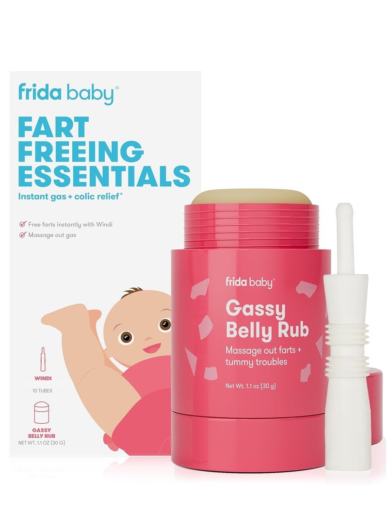 fridababy Fart Freeing Essentials | Includes Windi and Gassy Belly Rub, 1.1 oz (30g)  - Image 1