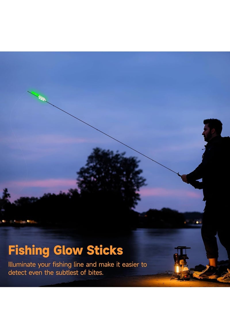 SYOSI - Fishing Glow Sticks LED Fishing Pole Light, 8Pieces LED Glow Sticks for Fishing Night Fishing Rod Lights Tip LED, Waterproof Glow in The Dark Fishing Pole for Sea Fishing Tackle Rod Yellow, Red - Image 1