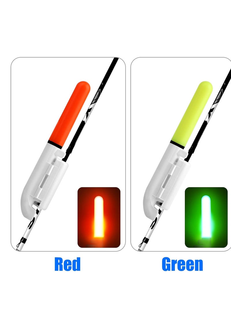 SYOSI - Fishing Glow Sticks LED Fishing Pole Light, 8Pieces LED Glow Sticks for Fishing Night Fishing Rod Lights Tip LED, Waterproof Glow in The Dark Fishing Pole for Sea Fishing Tackle Rod Yellow, Red - Image 1