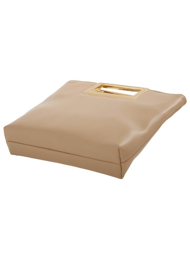 JNB Top Handle Clutch Purses for Women Evening/Formal, Fashion PU Leather Purse for Prom, Cocktail, and Wedding,Taupe - Image 4