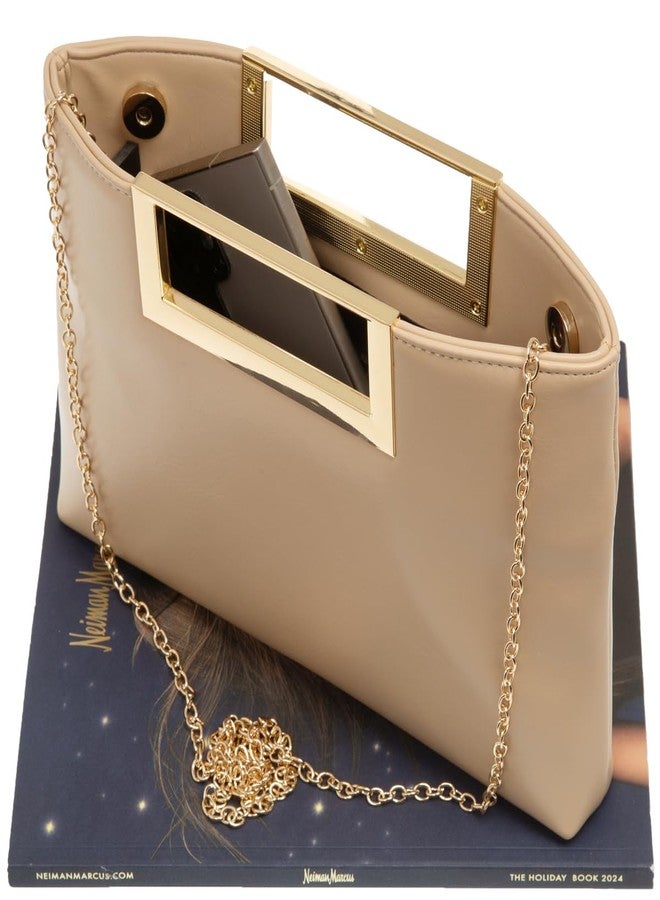 JNB Top Handle Clutch Purses for Women Evening/Formal, Fashion PU Leather Purse for Prom, Cocktail, and Wedding,Taupe - Image 5