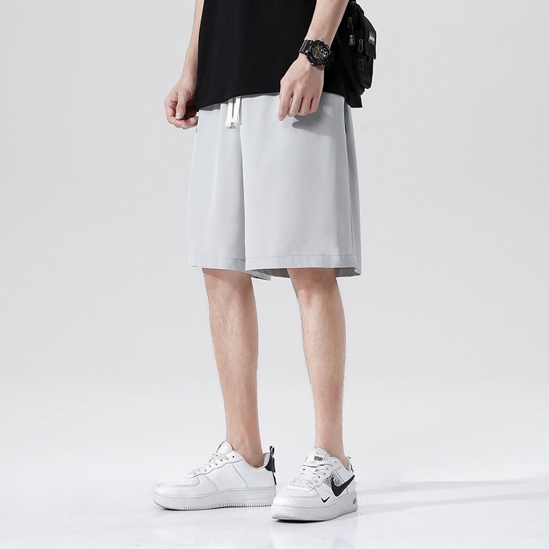 Generic Basketball Shorts Mens Five-point Pants Fashionable Summer Casual Loose Seven-point Pants Outer Wear Large Pants Beach Pants Black - Image 2