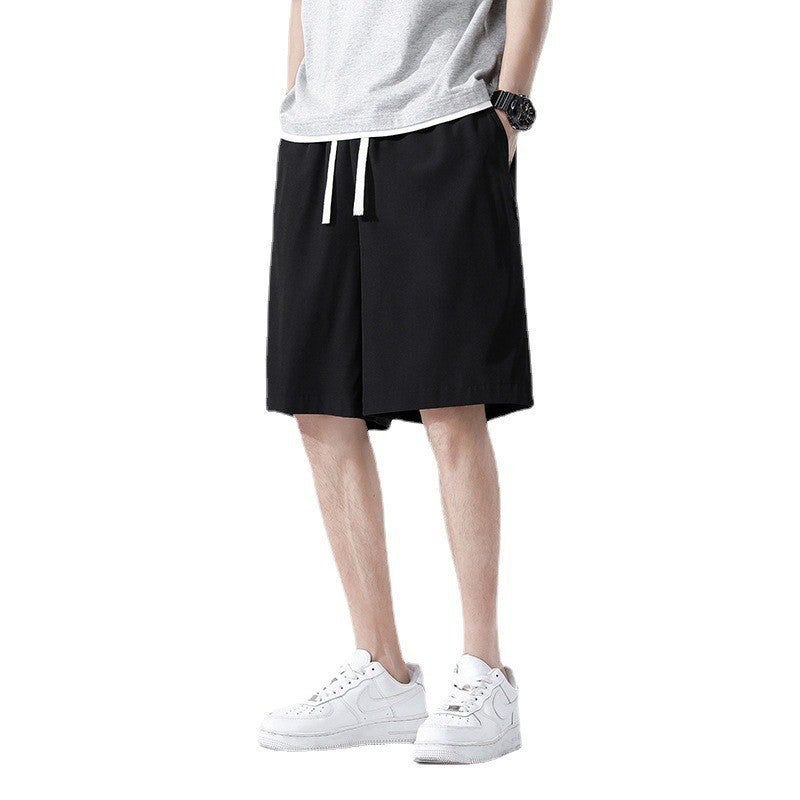 Generic Basketball Shorts Mens Five-point Pants Fashionable Summer Casual Loose Seven-point Pants Outer Wear Large Pants Beach Pants Black - Image 1