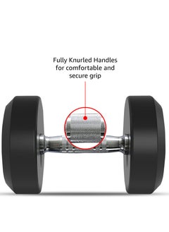PowerMax Fitness PowerMax Fitness Rubber Coated Round Professional Dumbbell for Home Gym | dumbbell for home gym workouts| gym dumbbell | dumbbell for men-women fitness | 45kg dumbbell x 1| Black  - Image 3