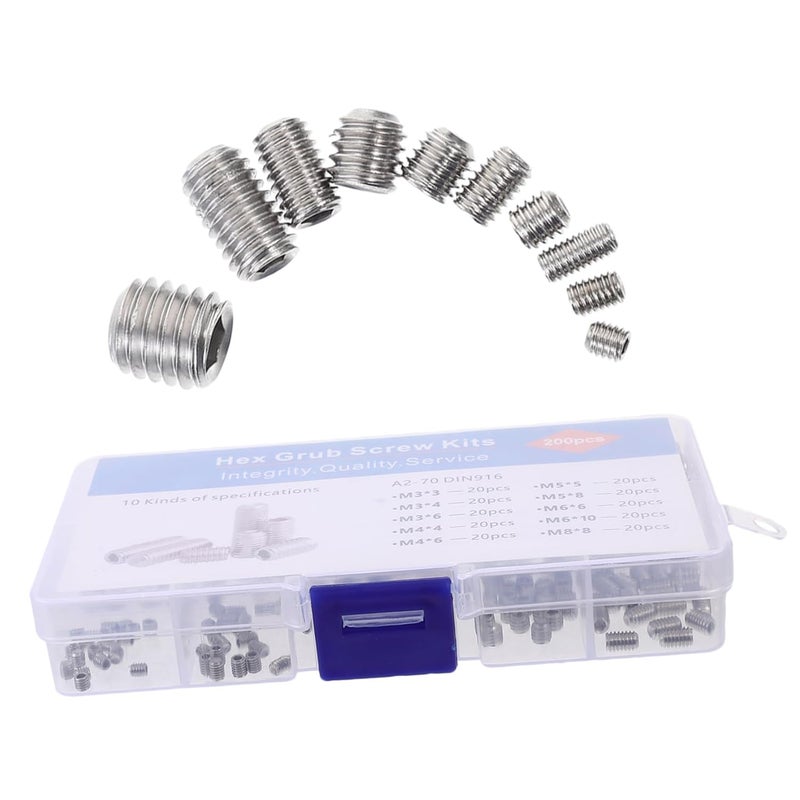 Tehaux Stainless Steel Hexagon Socket Screw Assortment Kit Metric Sizes For Home Repairs - Image 1