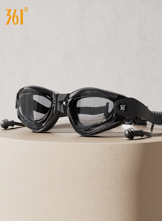 360 Professional Waterproof Swimming Goggles - Anti Fog Swimming Goggles With Ultra Wide And Crystal Clear View and UV Protection - Swim Goggles Kit Comes With Storage Box Nose Clip And Earplugs