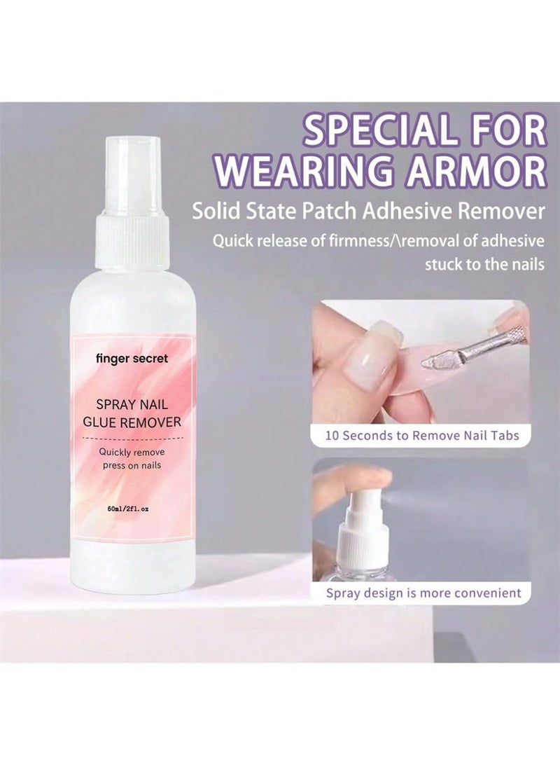 مُزيل قِماش أظافر بالرش، مُزيل قِماش أظافر للأظافر المُضْمَمة، إزالة أظافر زائفة سريعة ولطيفة مع 4 عصي برتقالي، سهلة الاستخدام في المنزل - Image 2