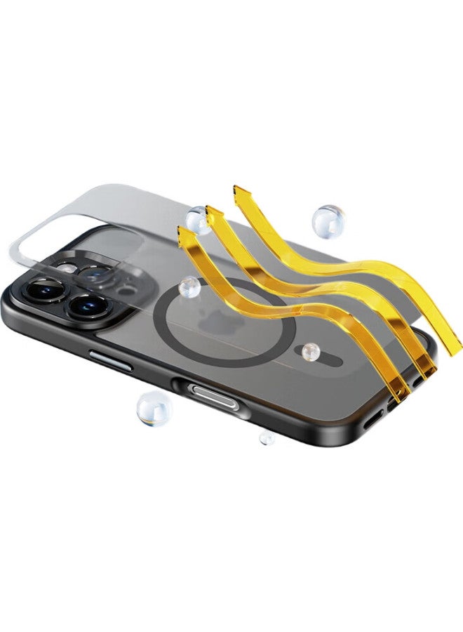 Rock Compatible With Apple 16 Pro Max Phone Case, Iphone 16 Pro Max Protective Cover, Magnetic Magsafe, Shockproof, Full Lens Protection, Precision Cutouts, Simple Design, Non-Fingerprint, For Men And Women, Black - Image 3