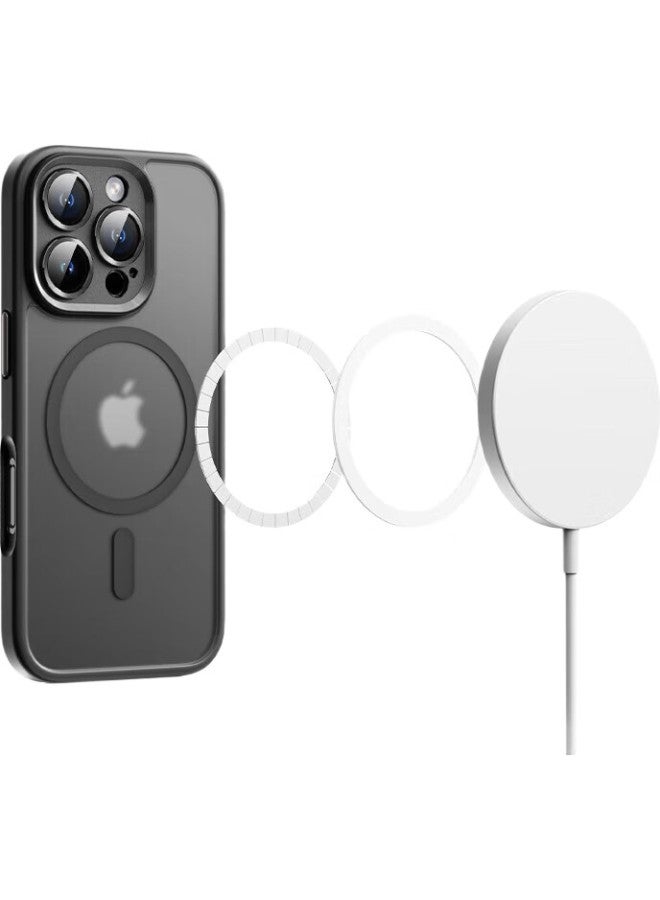 Rock Compatible With Apple 16 Pro Max Phone Case, Iphone 16 Pro Max Protective Cover, Magnetic Magsafe, Shockproof, Full Lens Protection, Precision Cutouts, Simple Design, Non-Fingerprint, For Men And Women, Black - Image 1