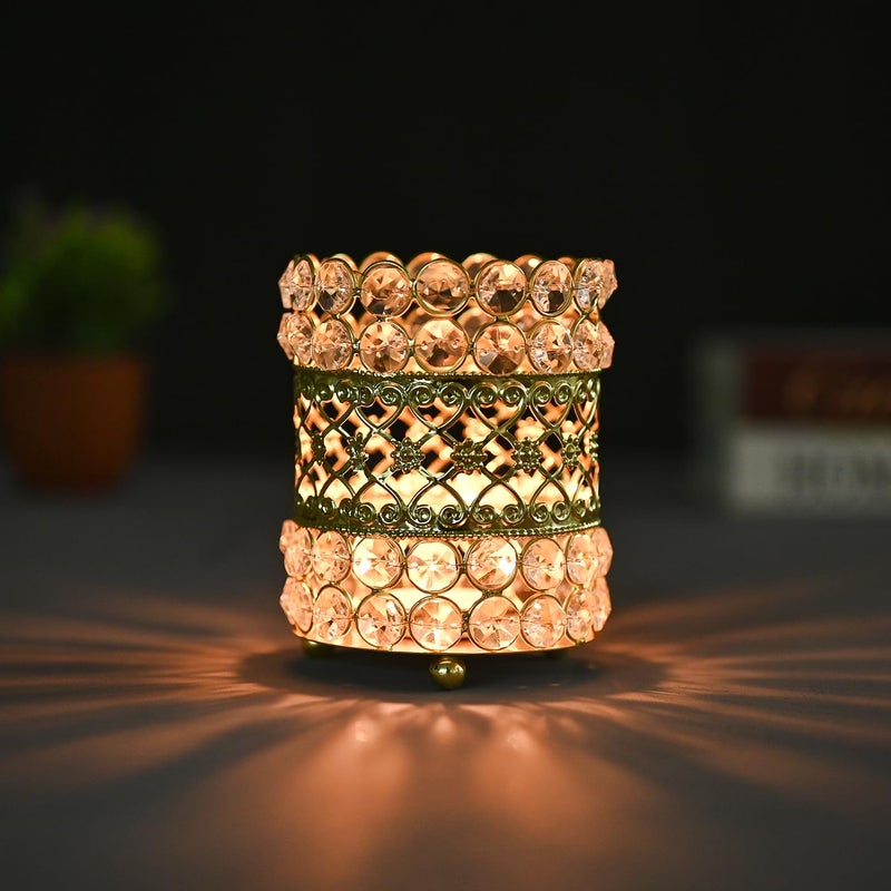 DecorTwist Crystal Tealight Candle Holder 5 Inch Height Votive Candle Holders for Home Decor Diya Diwali Decoration Lights Centerpieces for Diwali Christmas Wedding Home Party Table Decoration - Image 2