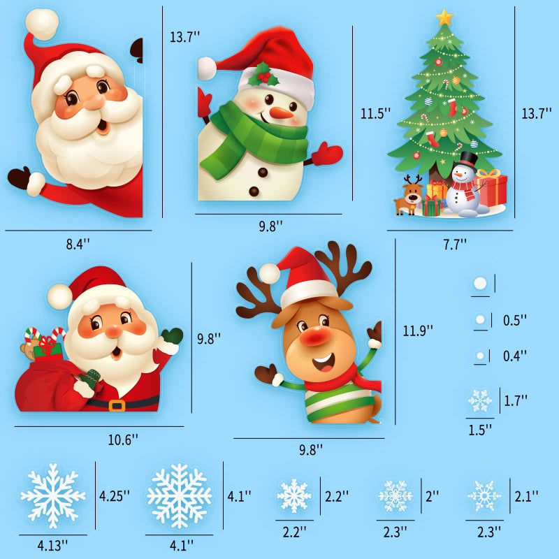 Lansian 329PCS+ Christmas White Snowflakes Window Clings Decal Stickers Ornaments for Winter Frozen New Year Party Supplies Wonderland Decorations (10 Sheets)  - Image 5