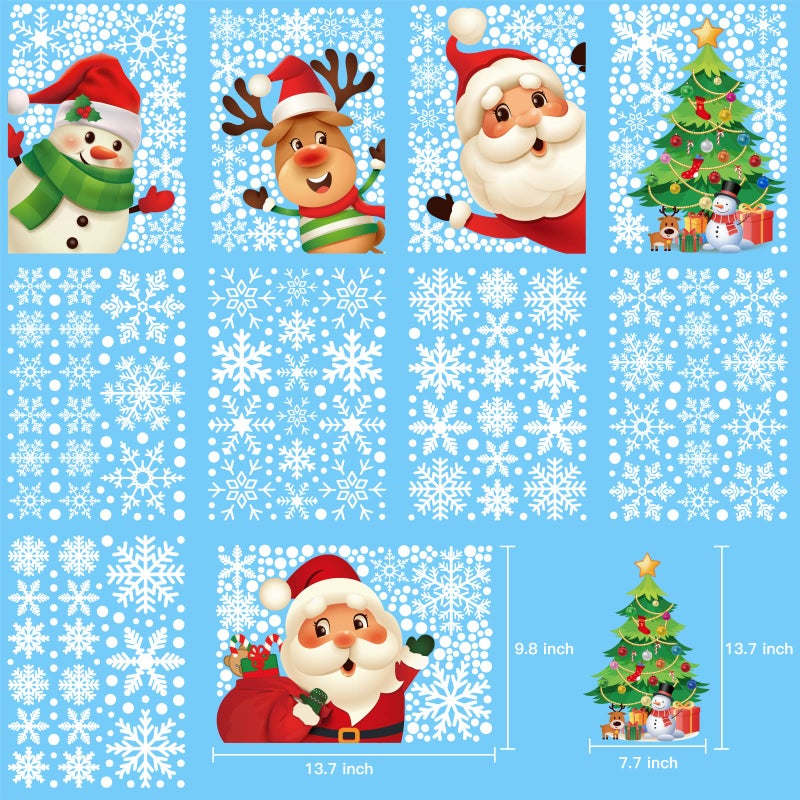 Lansian 329PCS+ Christmas White Snowflakes Window Clings Decal Stickers Ornaments for Winter Frozen New Year Party Supplies Wonderland Decorations (10 Sheets)  - Image 4