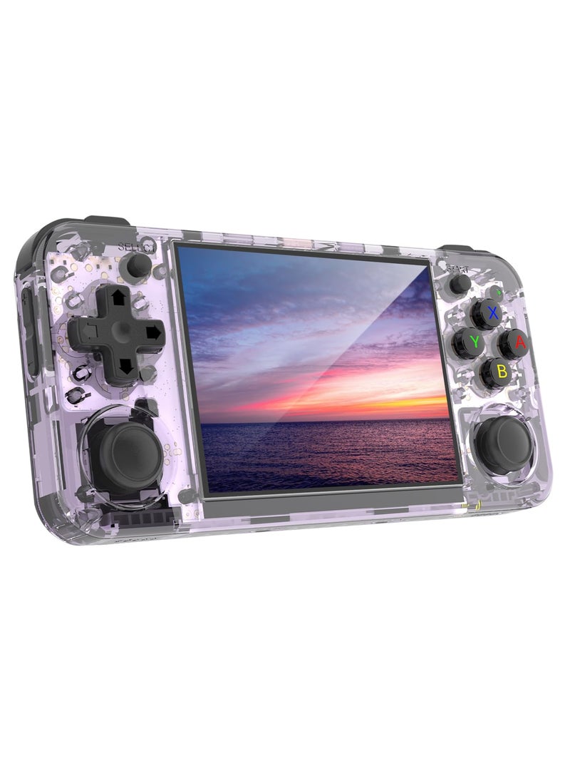 HANHIBR RG35XX H Retro Handheld Game Console 35 Inch IPS Screen Linux OS Builtin 64G 128G TF Portable Pocket Video Player 10000 Games Retro Video Games Consoles with Case Purple Translucent - Image 4