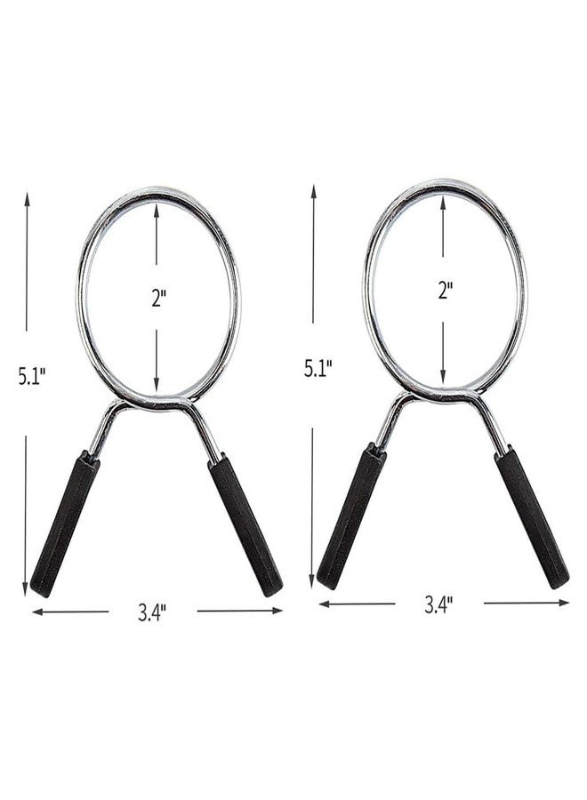 EastyGold Barbell Spring Clip Dumbbell Circlip Collars Olympic Barbell Weight Bars Weightlifting Clamps Clips 2 Inches Lock Buckle for Fitness Exercise Strength Training Gym Accessory 1 Pair - Image 2