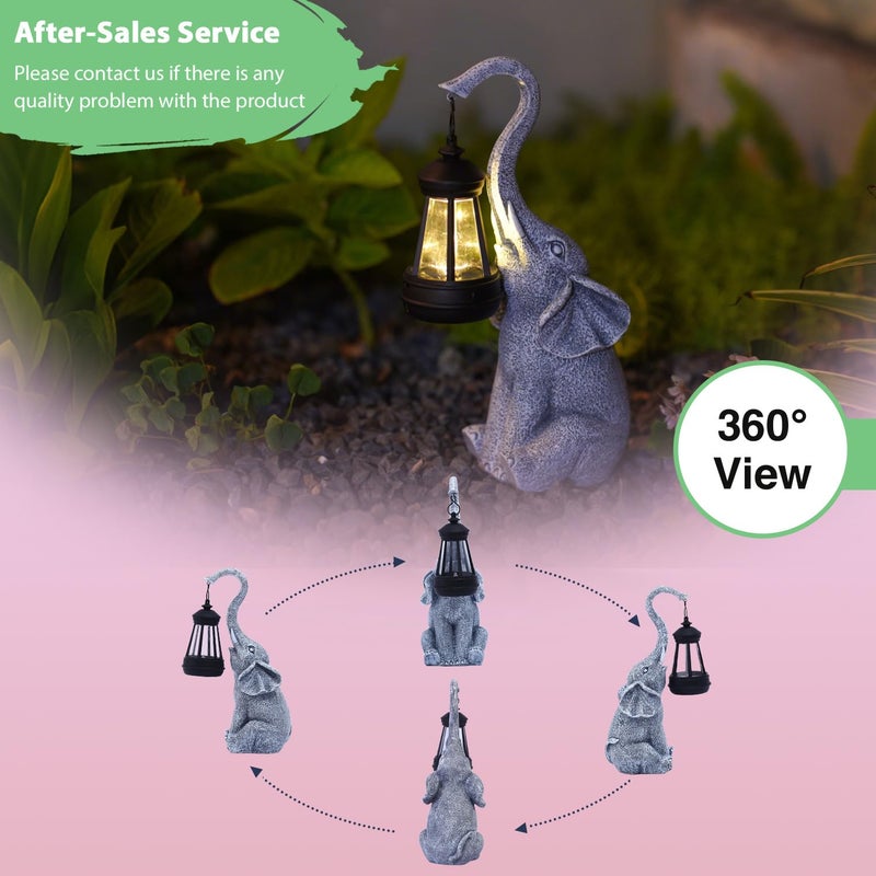 Goodeco Elephant Statue for Garden Decor with Gift Appeal - Ideal Gifts for Women, Mom or Birthdays, Beautifully Crafted Outdoor & Home Decor to Wow Your Guests (11" Elephant) - Image 2